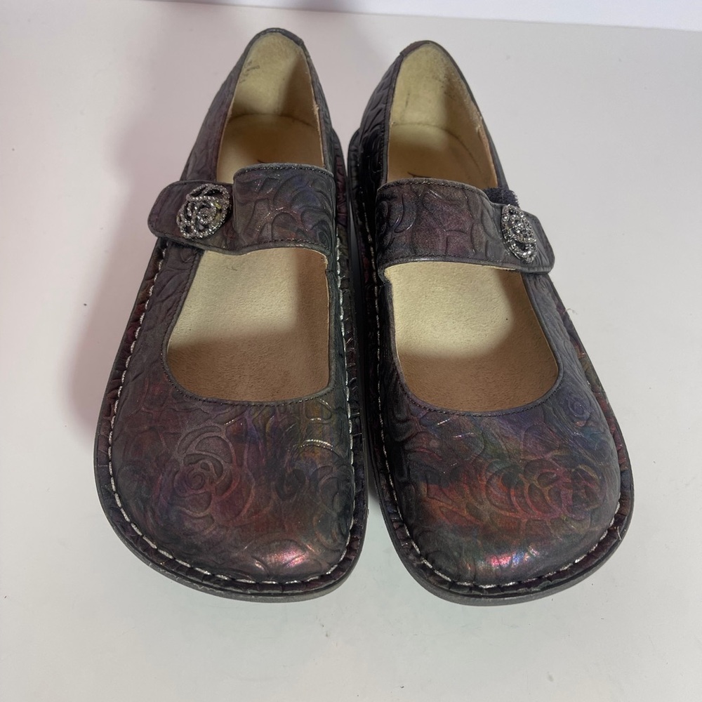 Alegria Paloma Iridescent Rose Shadow Mary Jane Shoes Sz 6/ 36